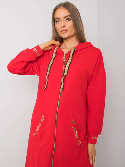 Czerwona rozpinana bluza na suwak