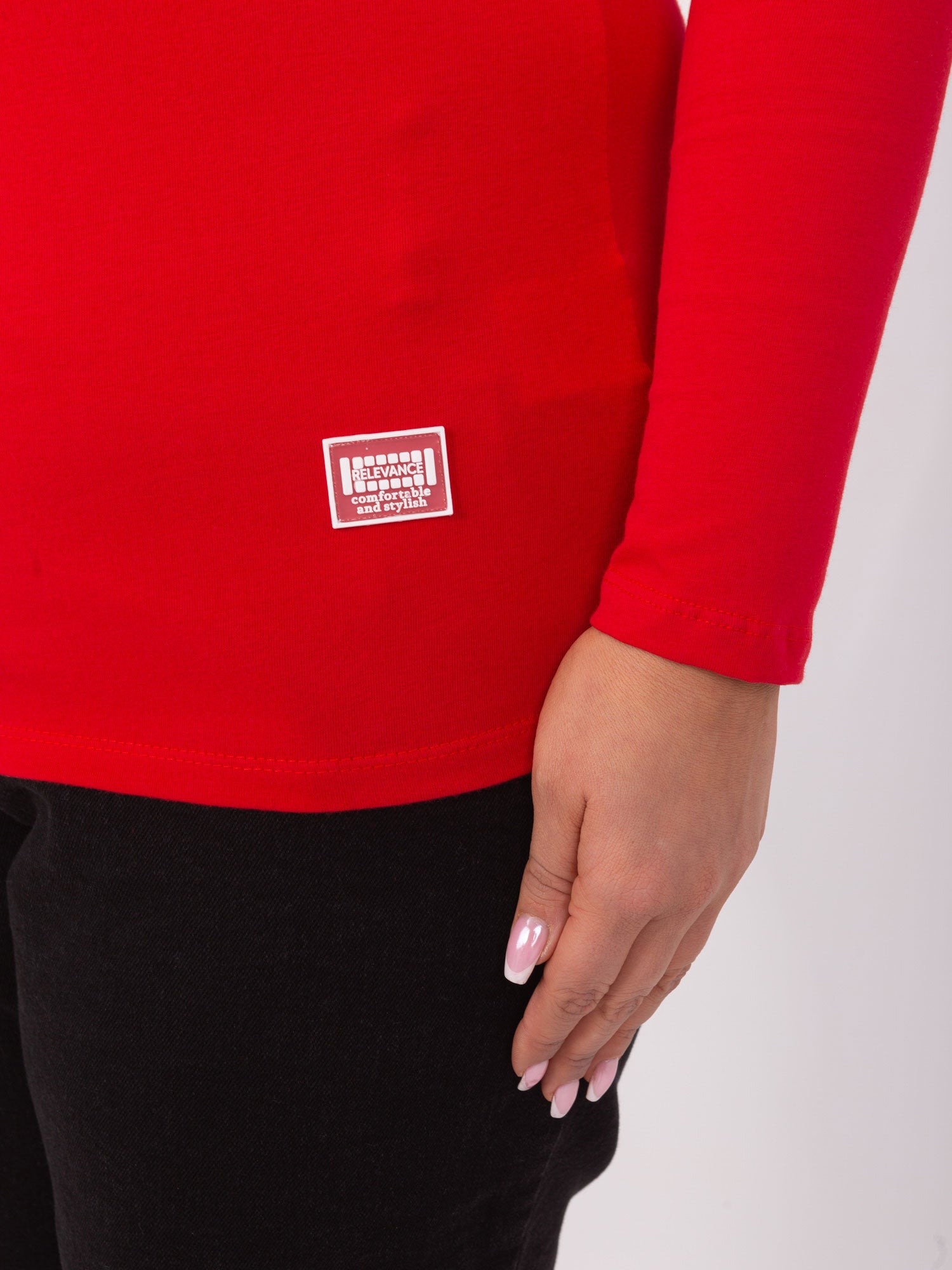 Czerwona bluzka plus size z okrągłym dekoltem