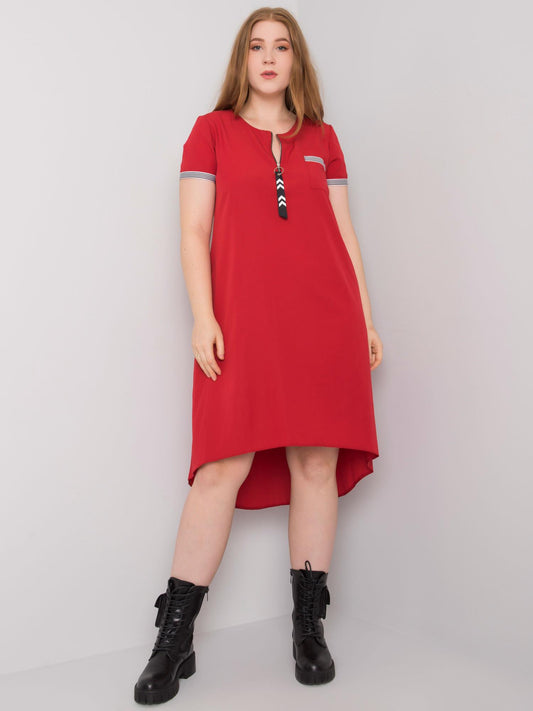 Czerwona sukienka bawełniana plus size