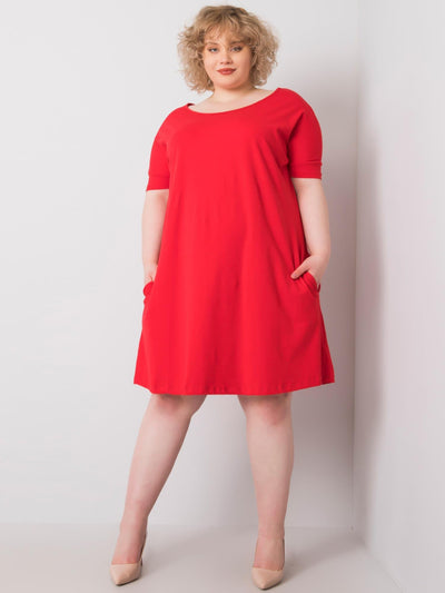 Czerwona luźna sukienka plus size