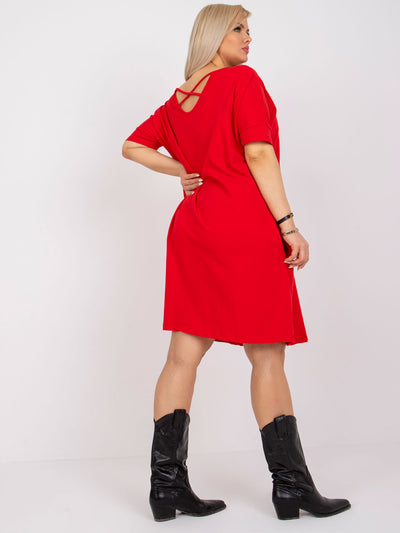 Czerwona luźna sukienka plus size