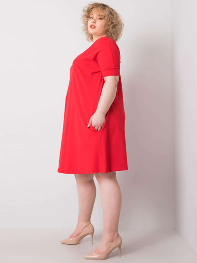 Czerwona luźna sukienka plus size
