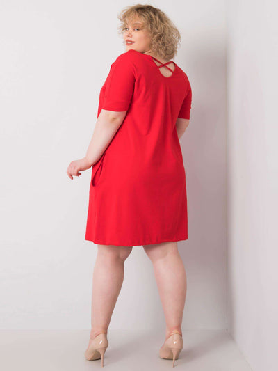 Czerwona luźna sukienka plus size