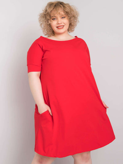 Czerwona luźna sukienka plus size