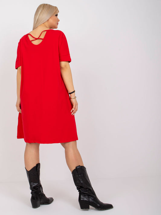 Czerwona luźna sukienka plus size