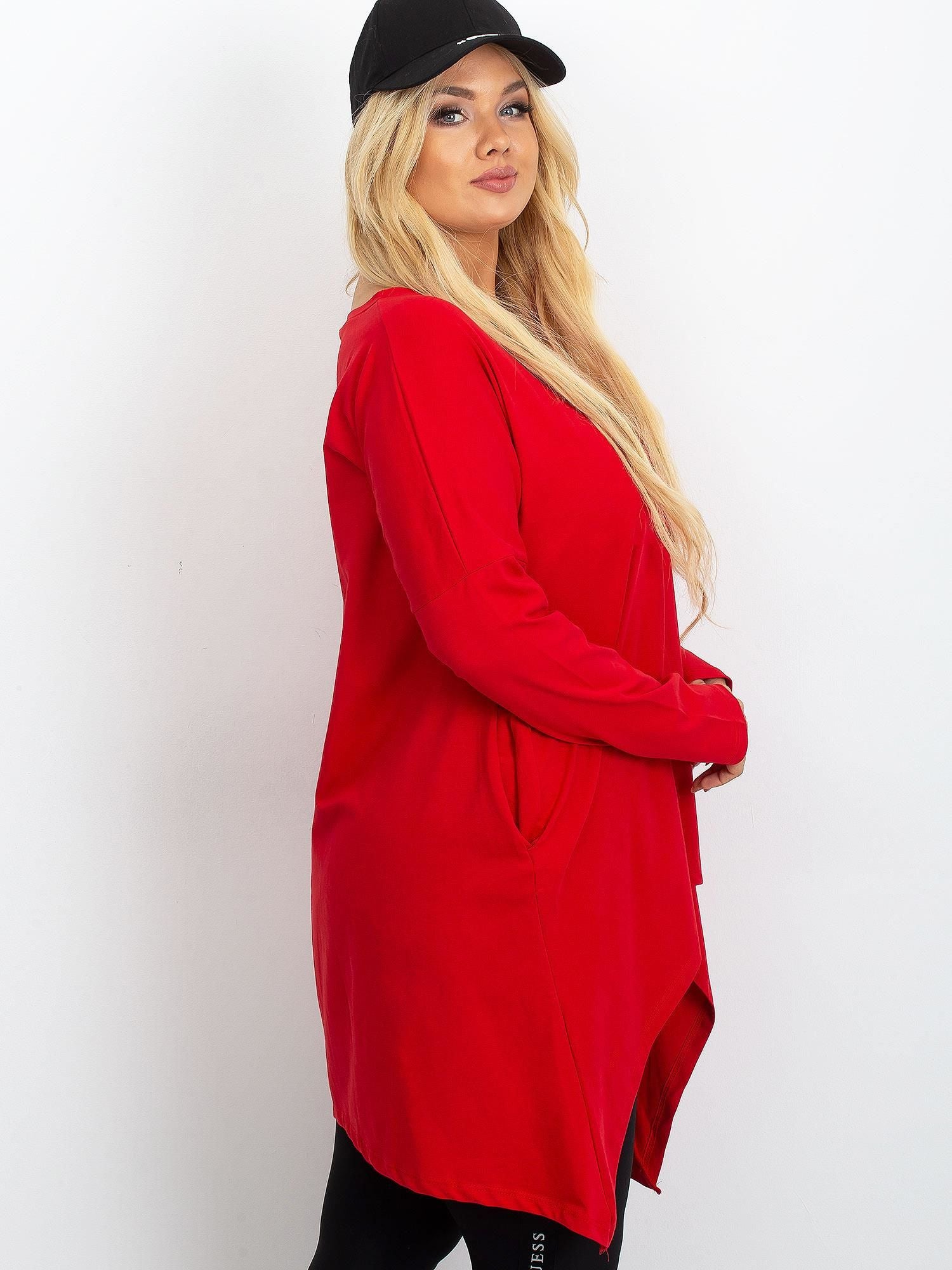 Tunika czerwona plus size