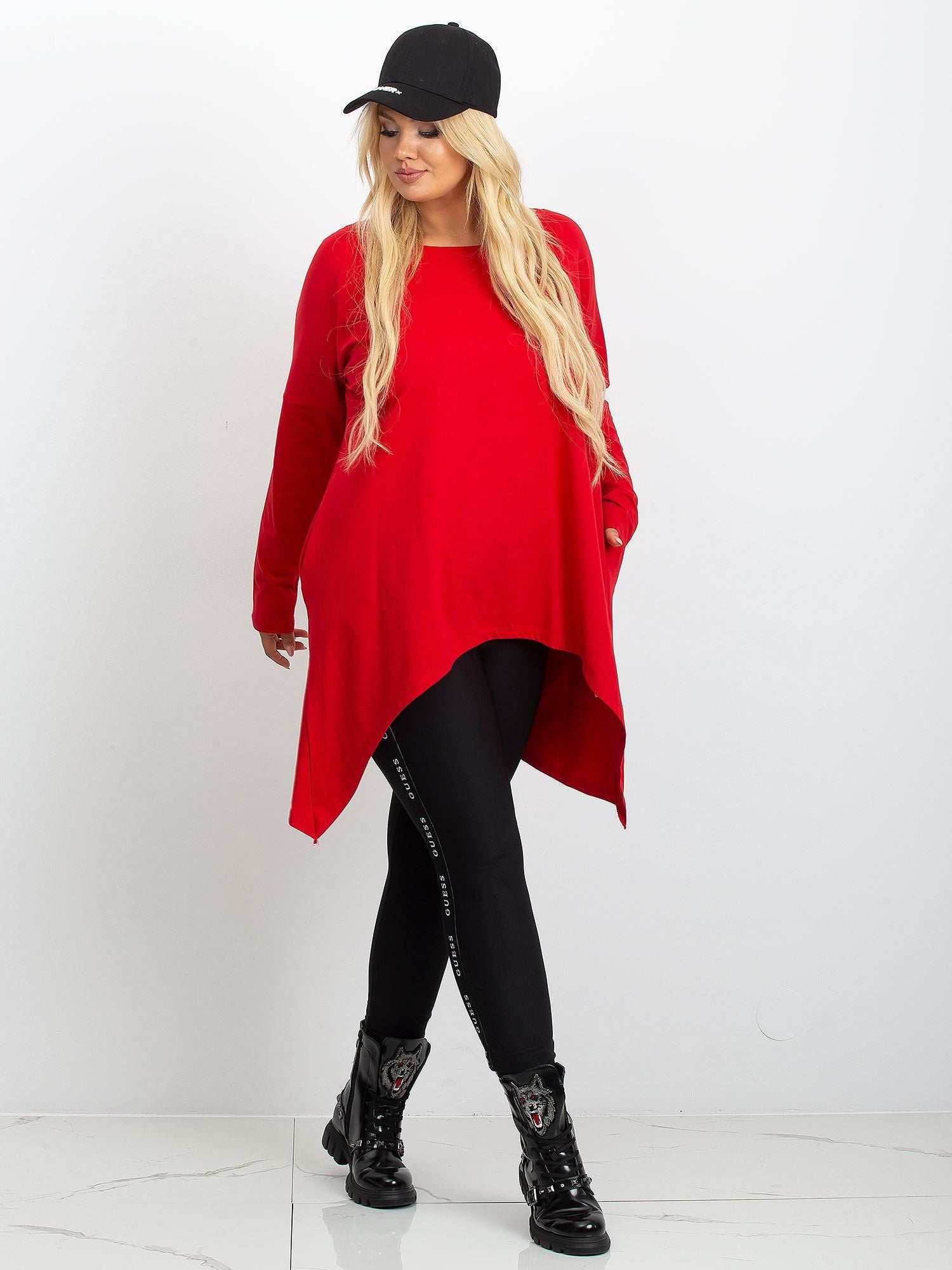 Tunika czerwona plus size