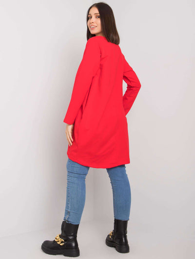 Czerwona tunika plus size z napisem