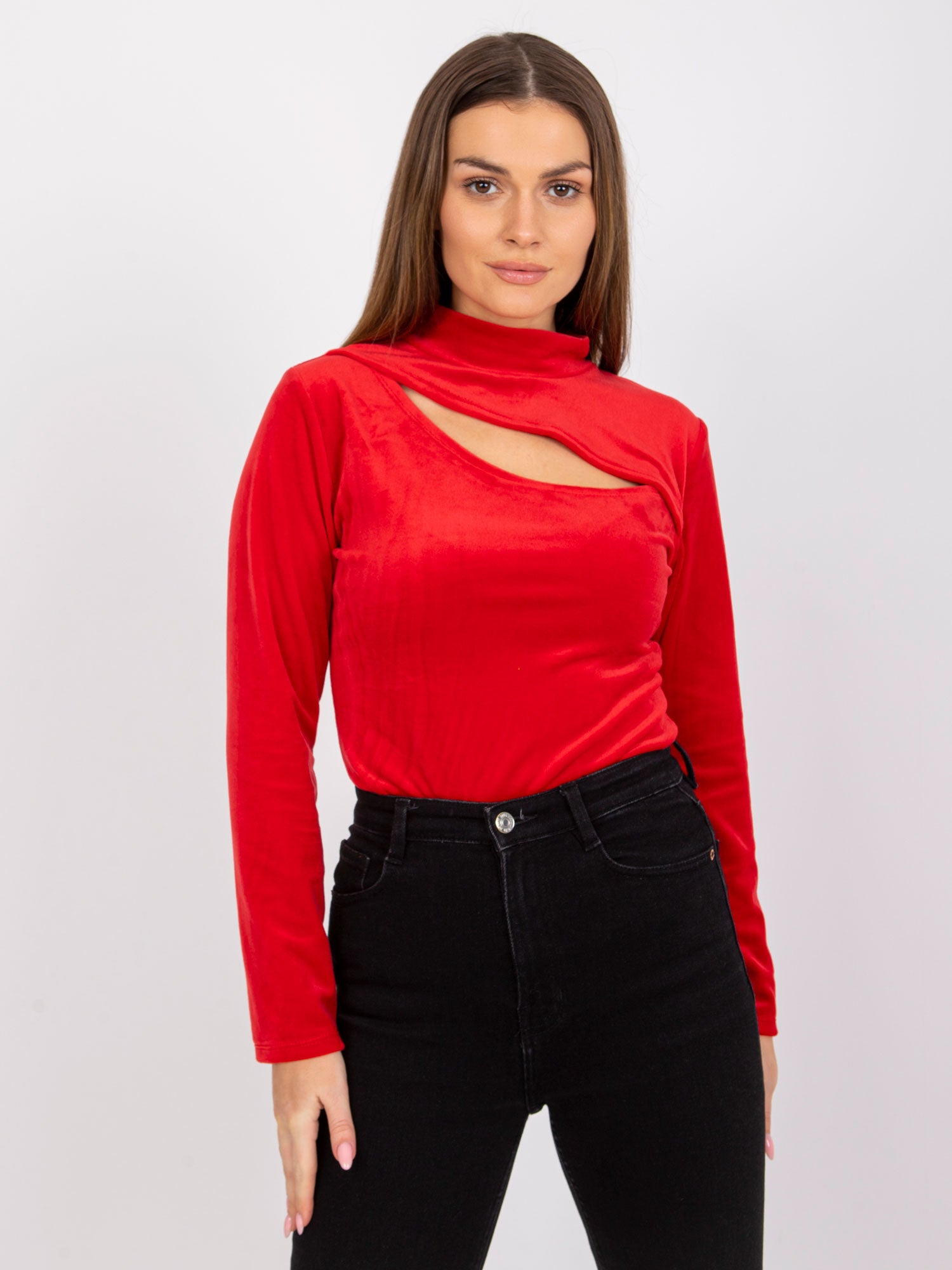 Czerwona bluzka z weluru