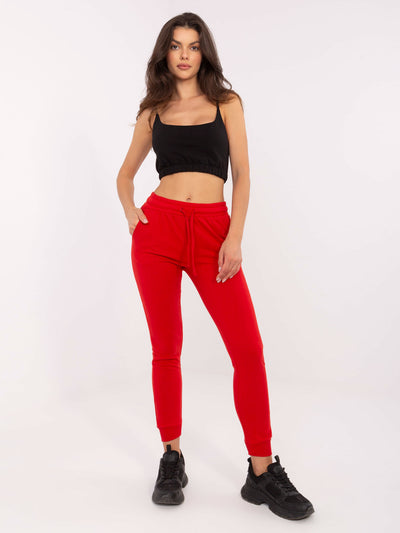 BASIC FEEL GOOD Czerwone dresowe spodnie jogger