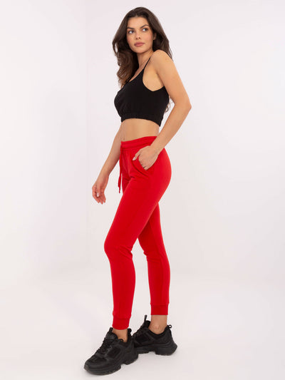 BASIC FEEL GOOD Czerwone dresowe spodnie jogger