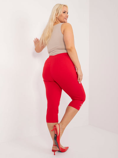 Czerwone dopasowane spodnie 3/4 plus size