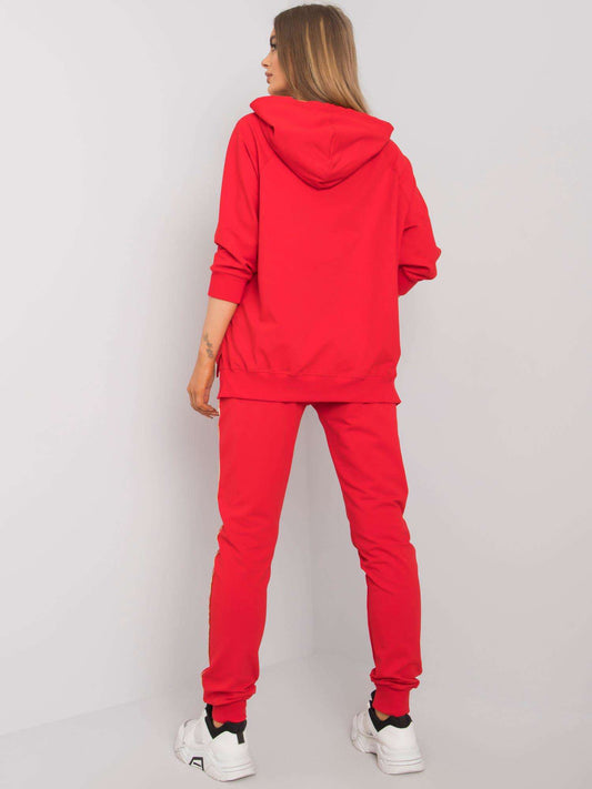 Czerwony komplet dresowy ze spodniami
