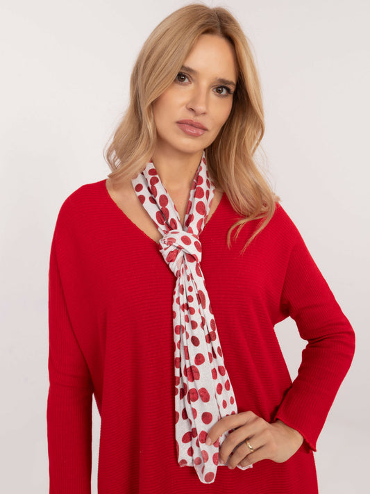 Czerwony elegancki sweter oversize w prążek