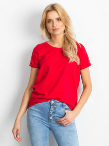 Bawełniany t-shirt damski basic czerwony