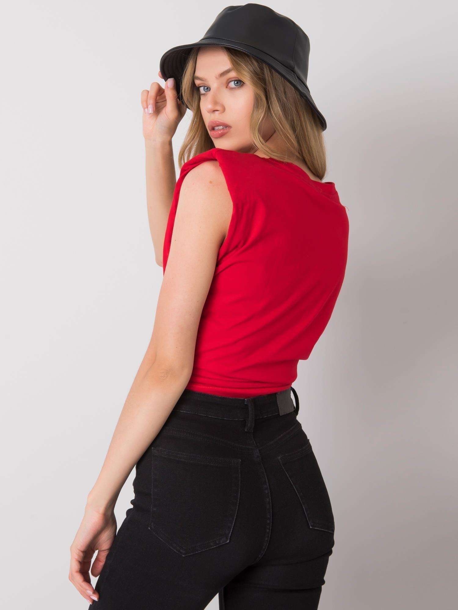 Czerwony t-shirt damski