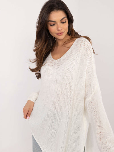 OCH BELLA Ecru asymetryczny sweter oversize