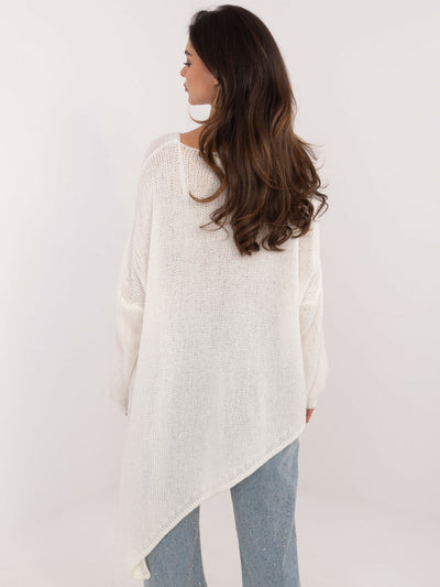 OCH BELLA Ecru asymetryczny sweter oversize