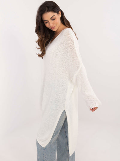 OCH BELLA Ecru asymetryczny sweter oversize