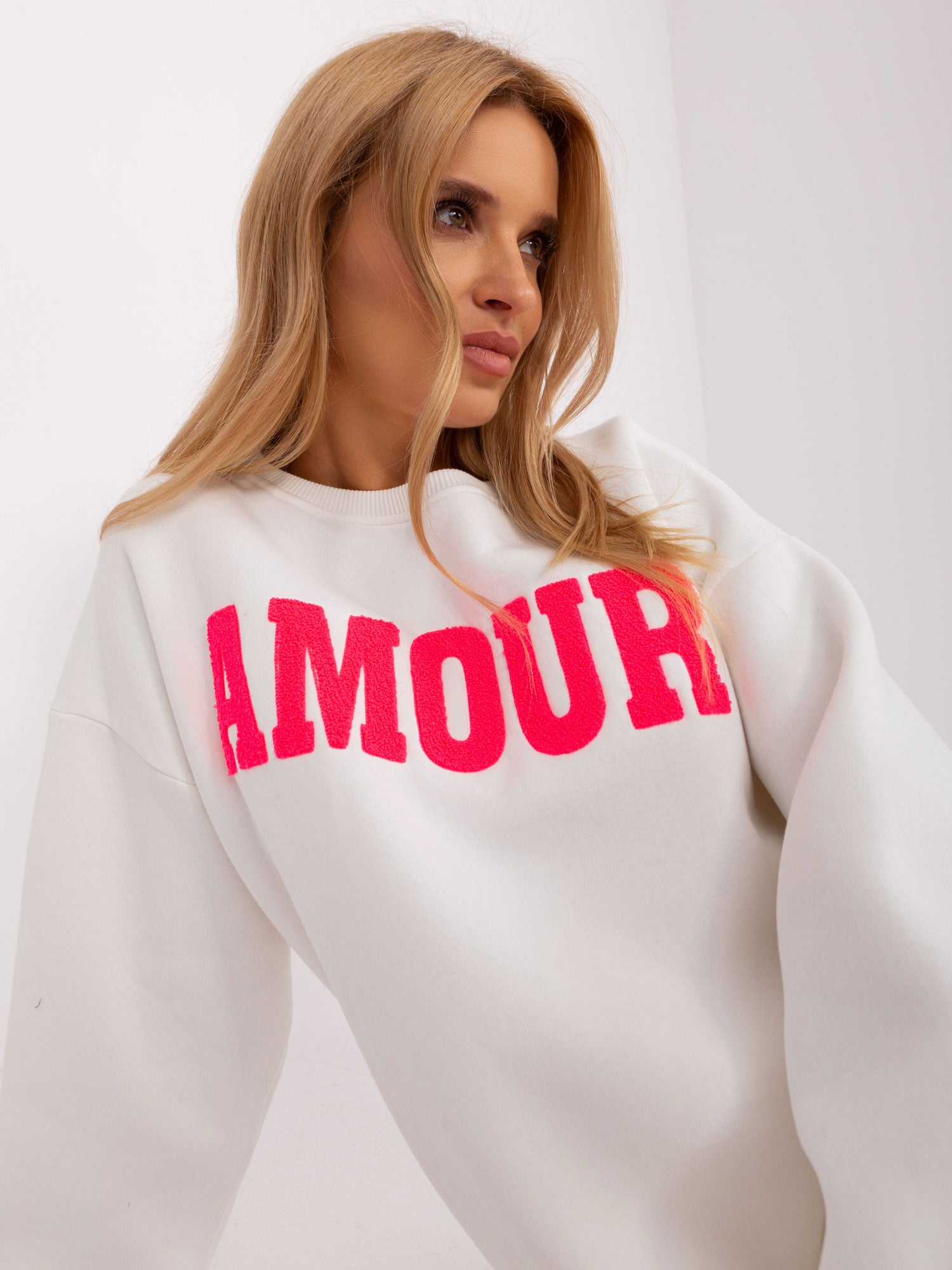 Ecru bluza oversize bawełniana