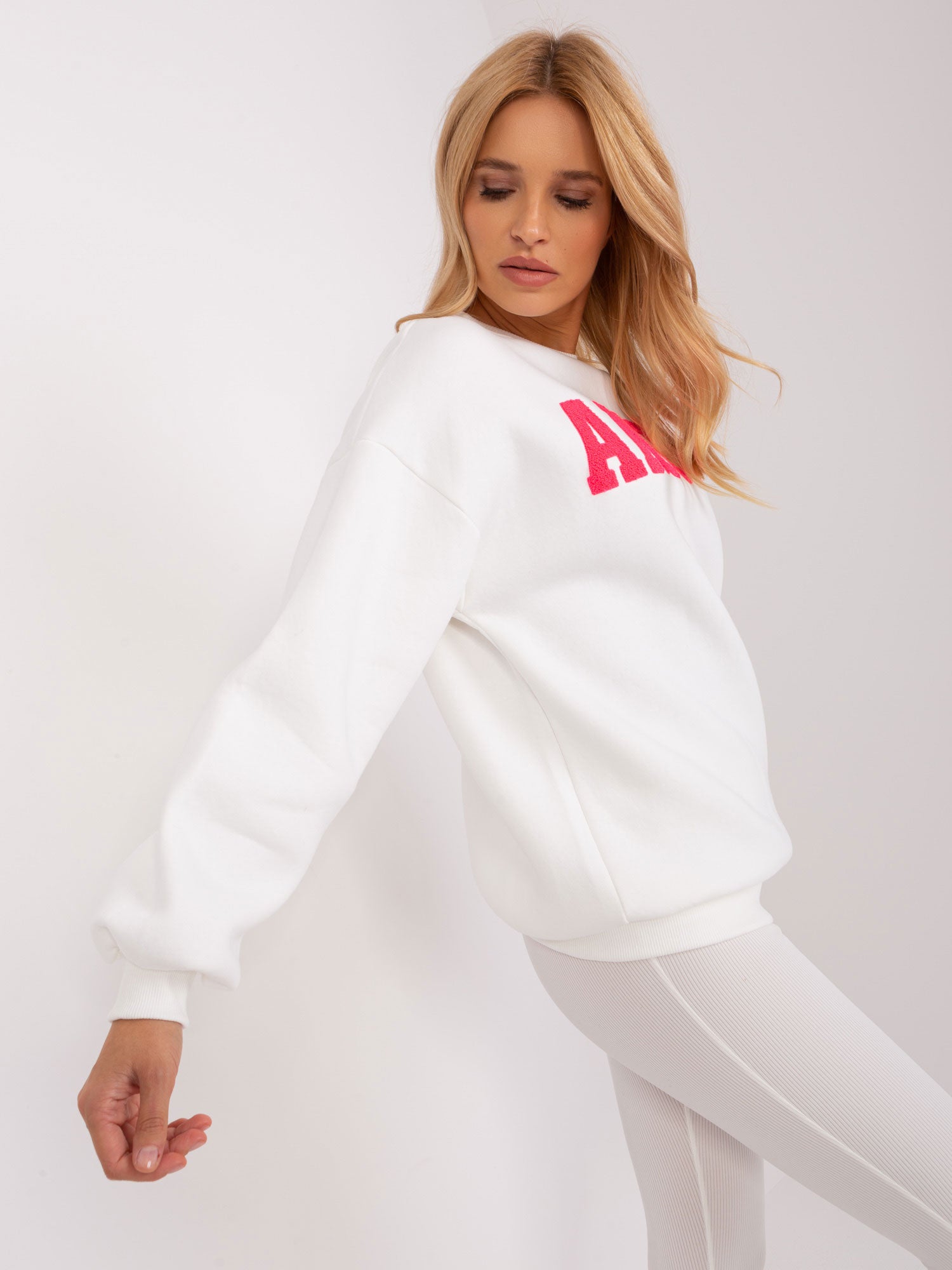 Ecru bluza oversize bawełniana