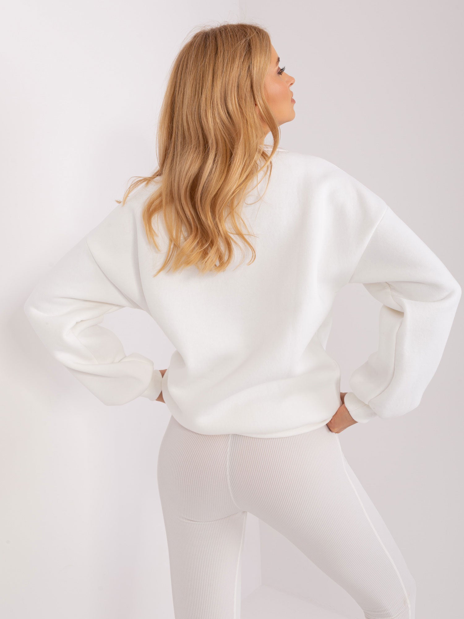 Ecru bluza oversize bawełniana