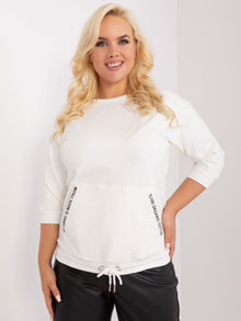 Ecru bluzka plus size z bawełny