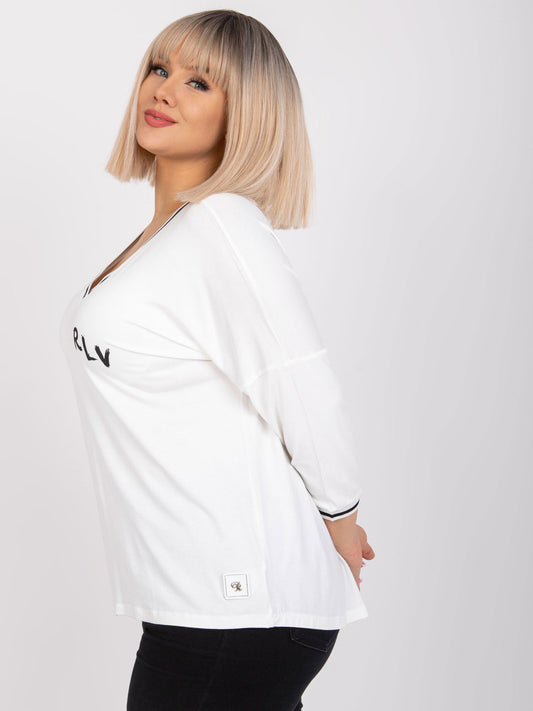 Ecru bluzka plus size z bawełny