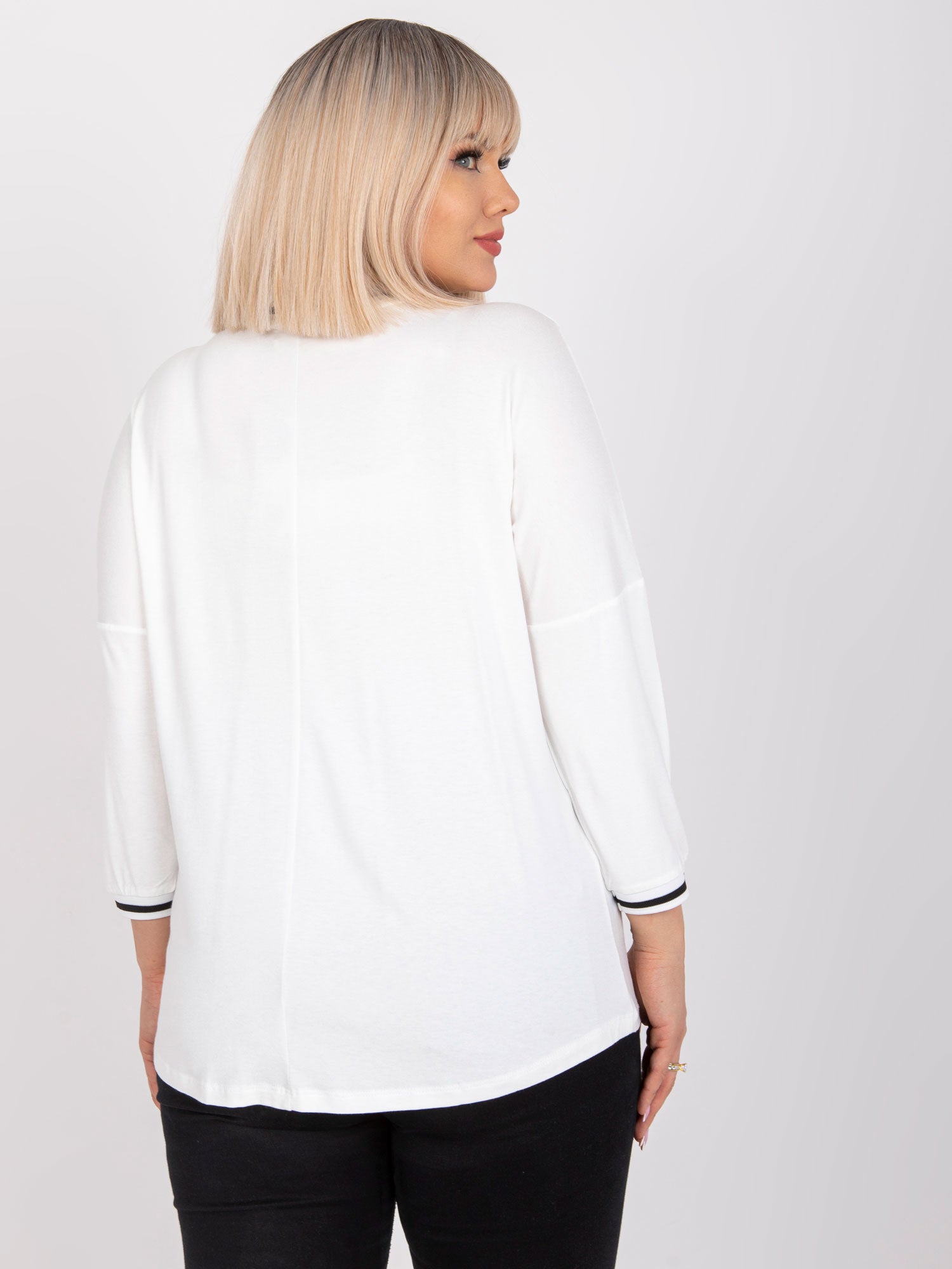Ecru bluzka plus size z bawełny
