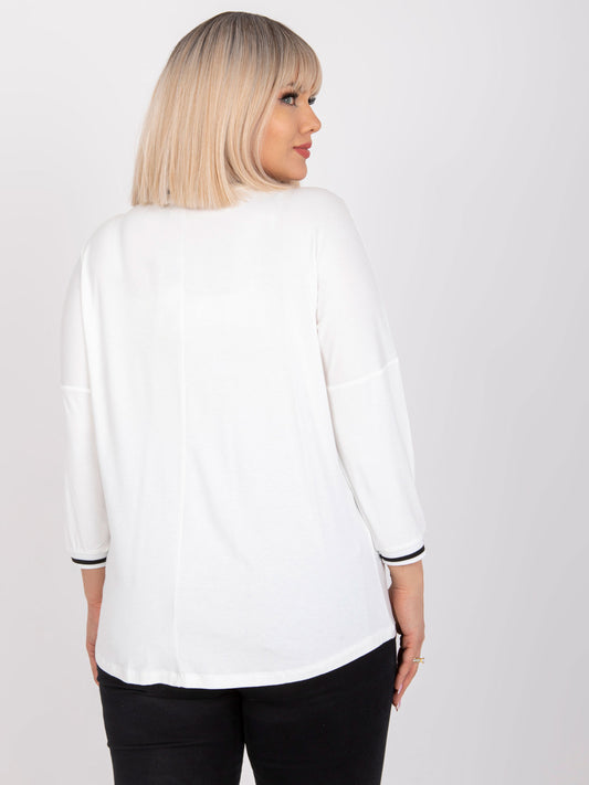 Ecru bluzka plus size z bawełny