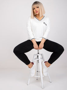 Ecru bluzka plus size z bawełny