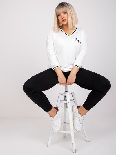 Ecru bluzka plus size z bawełny