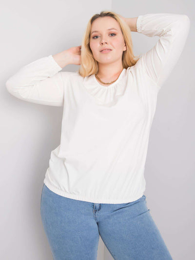 Ecru bluzka plus size z bawełny
