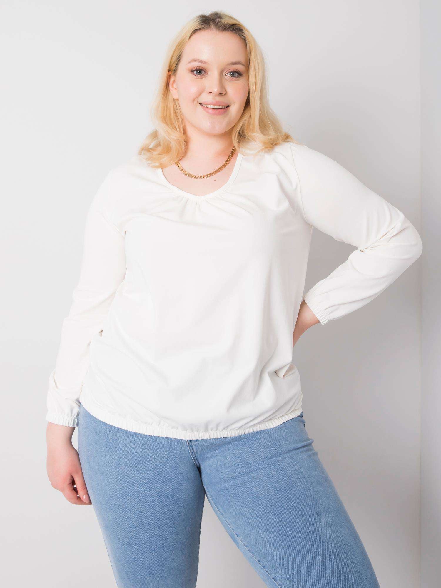 Ecru bluzka plus size z bawełny
