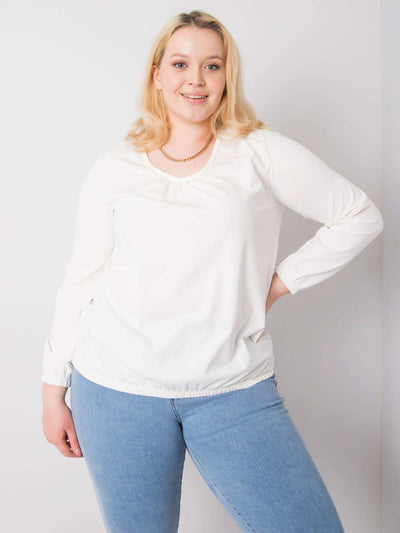 Ecru bluzka plus size z bawełny