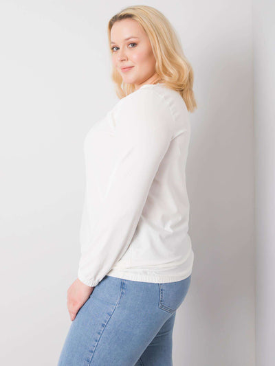 Ecru bluzka plus size z bawełny