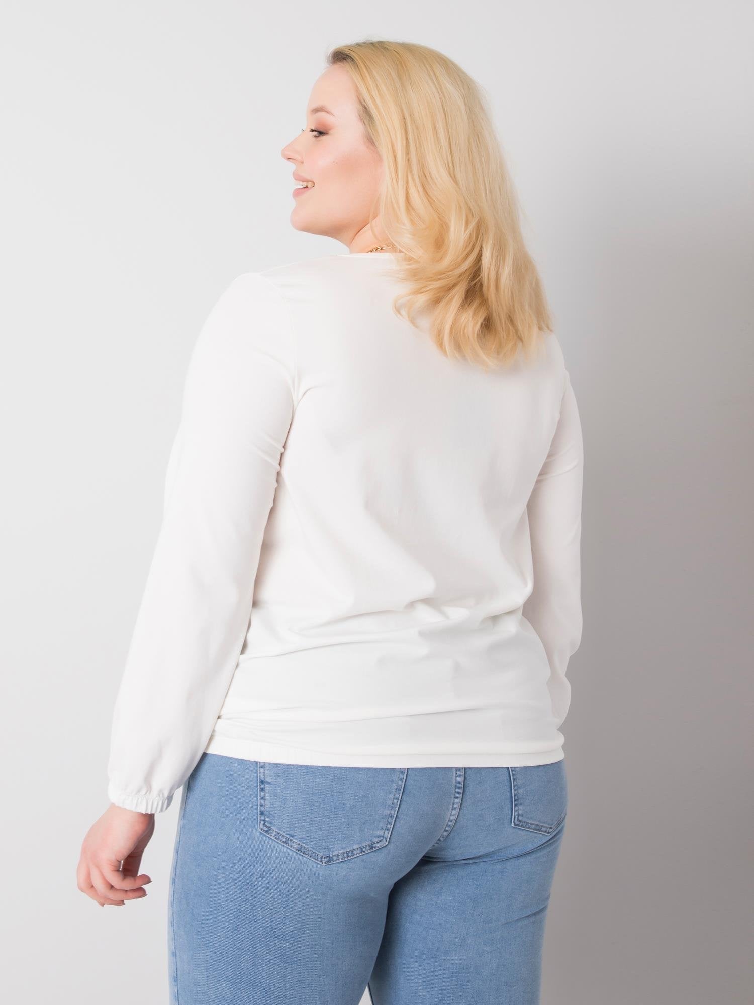 Ecru bluzka plus size z bawełny