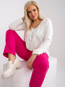 Ecru bluzka plus size z bawełny