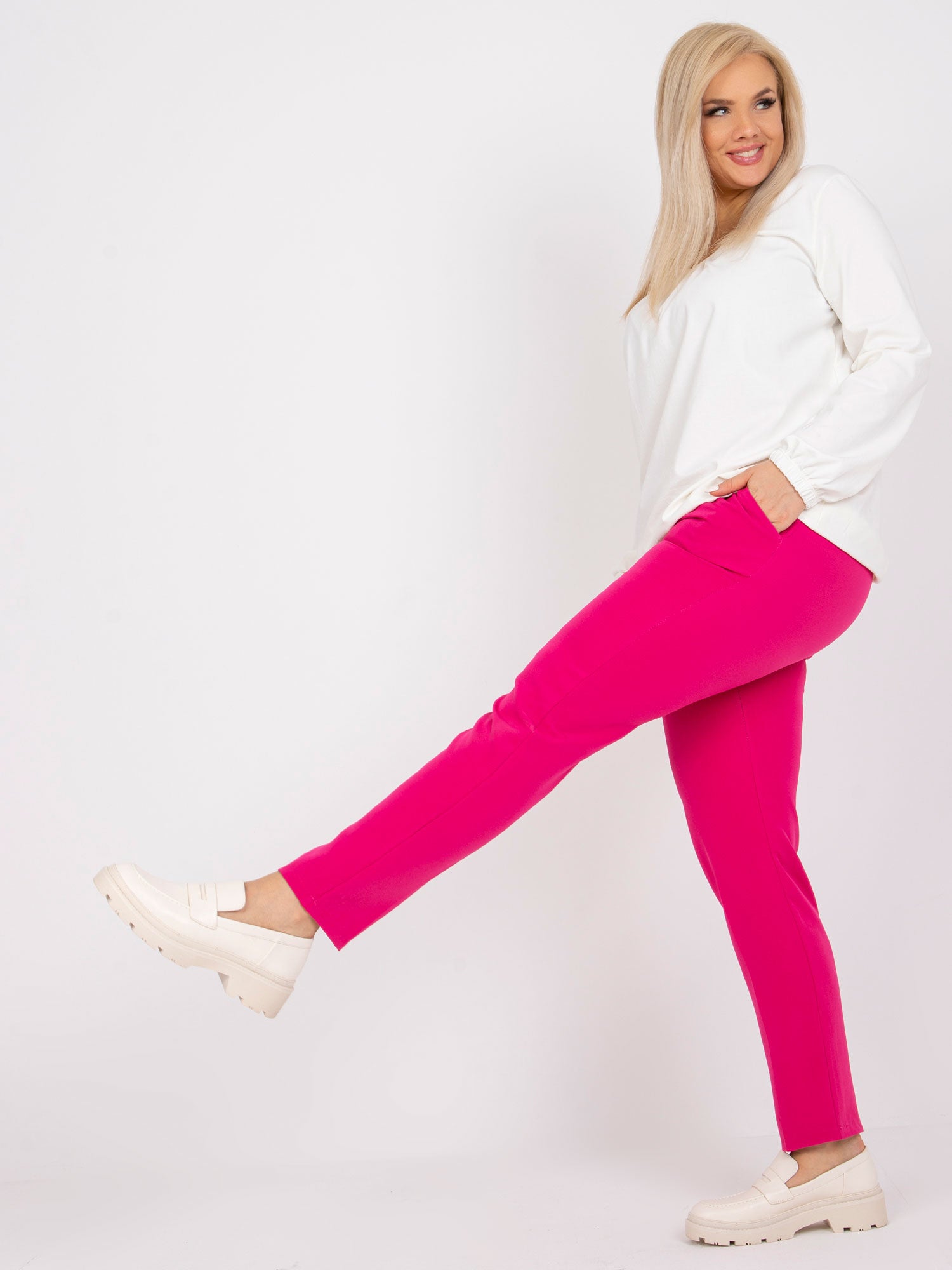 Ecru bluzka plus size z bawełny