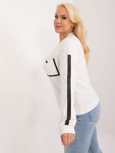 Ecru bluzka plus size z okrągłym dekoltem