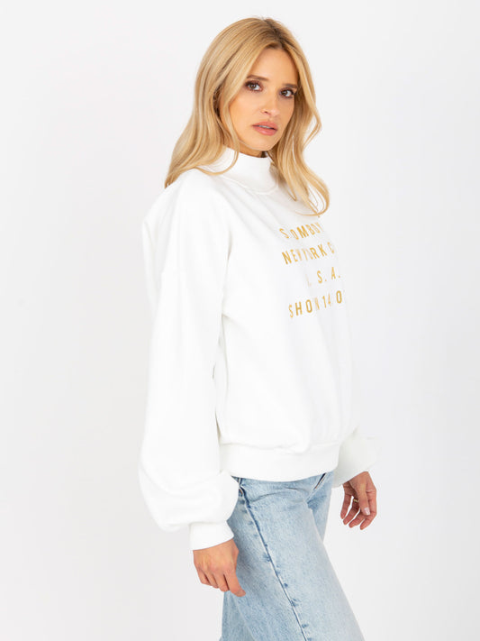 Ecru bluza dresowa z nadrukiem