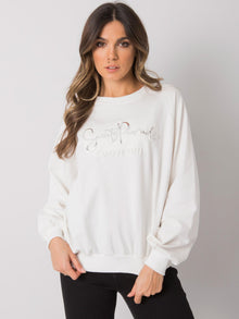 RUE PARIS Ecru bluza z napisem
