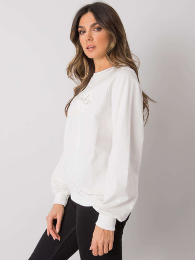 RUE PARIS Ecru bluza z napisem