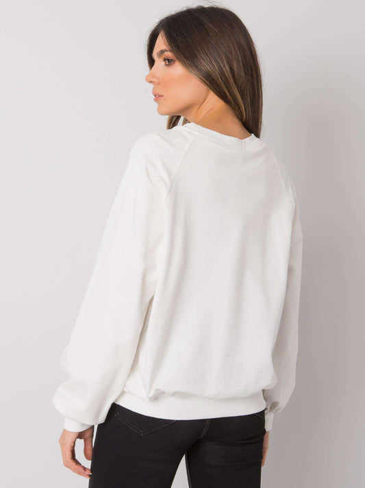 RUE PARIS Ecru bluza z napisem