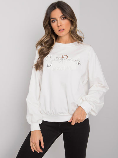 RUE PARIS Ecru bluza z napisem