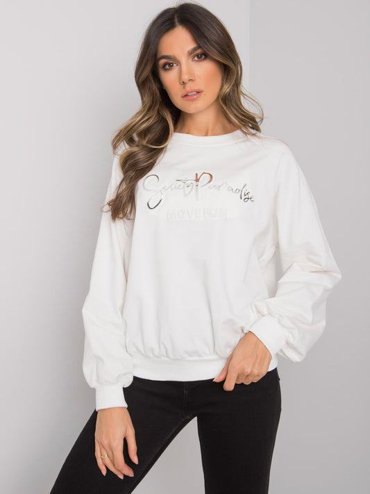 RUE PARIS Ecru bluza z napisem
