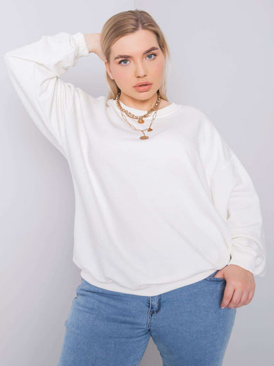 Ecru bluza plus size bez kaptura