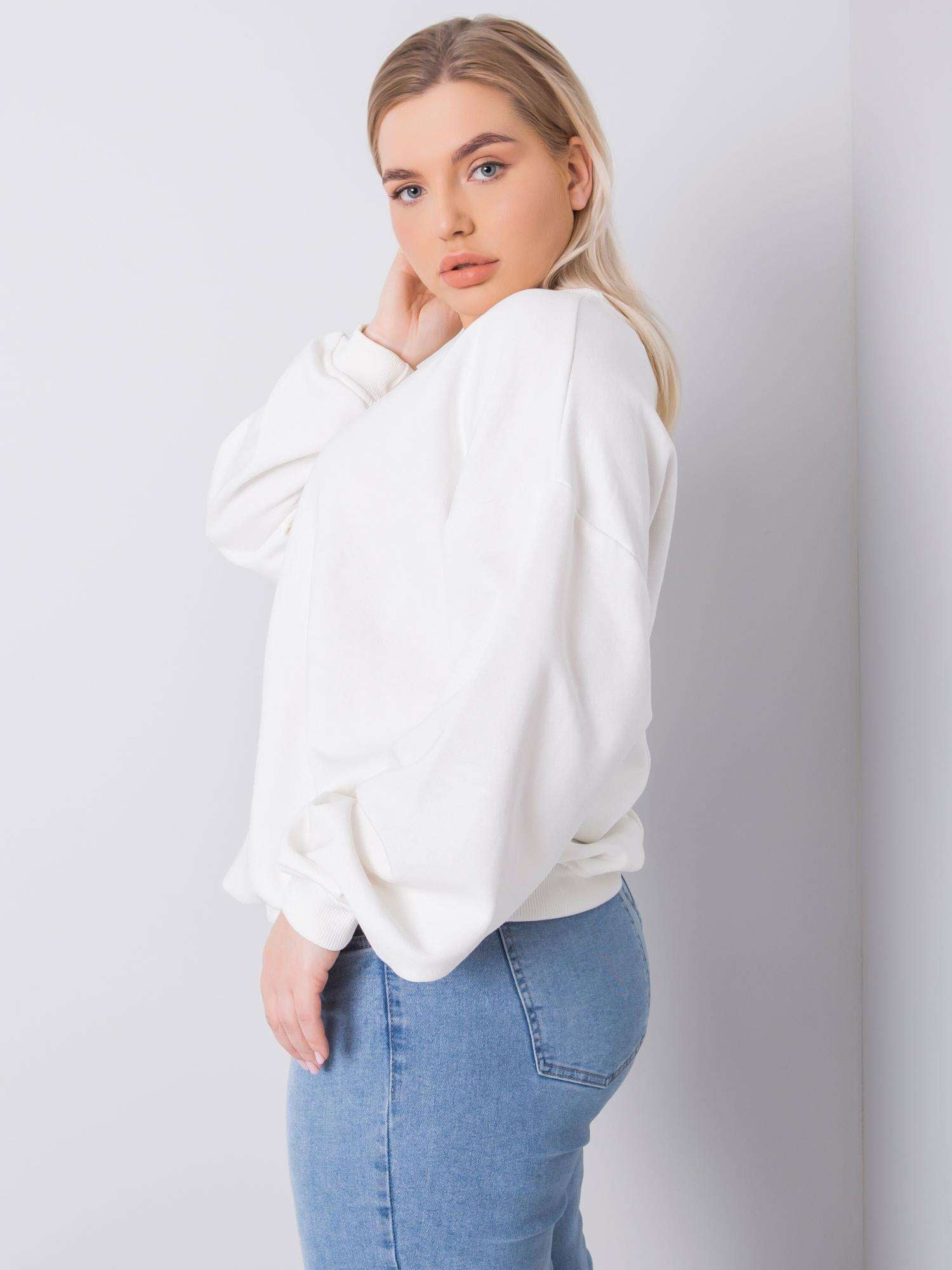 Ecru bluza plus size bez kaptura