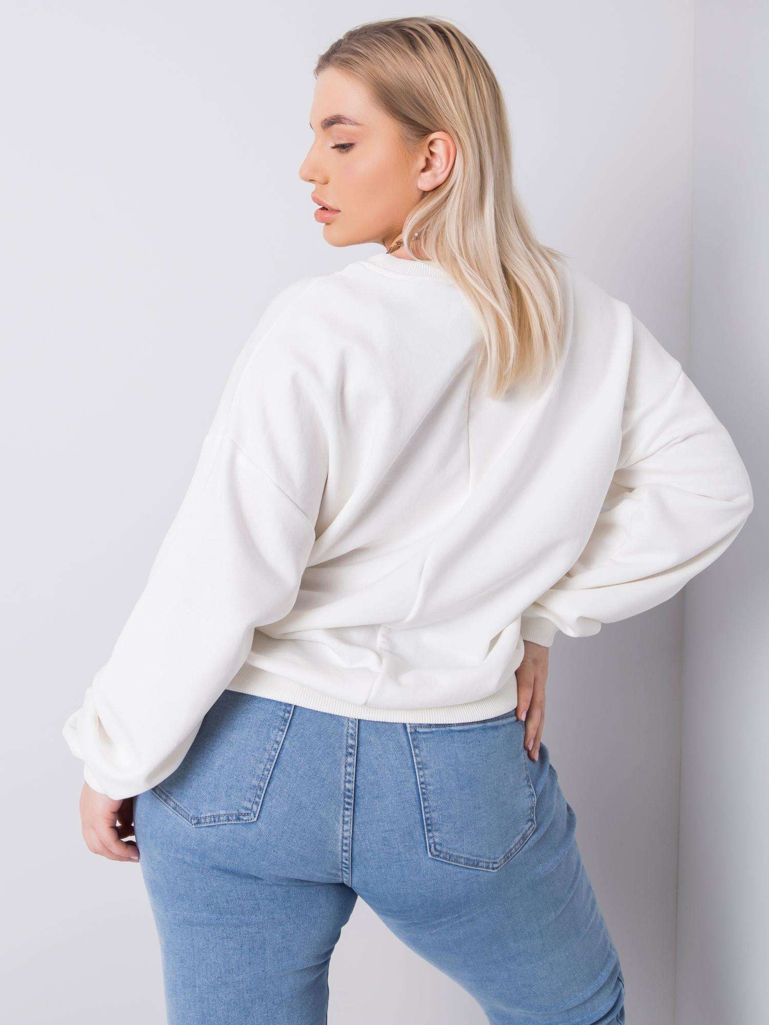 Ecru bluza plus size bez kaptura
