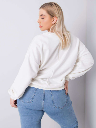 Ecru bluza plus size bez kaptura